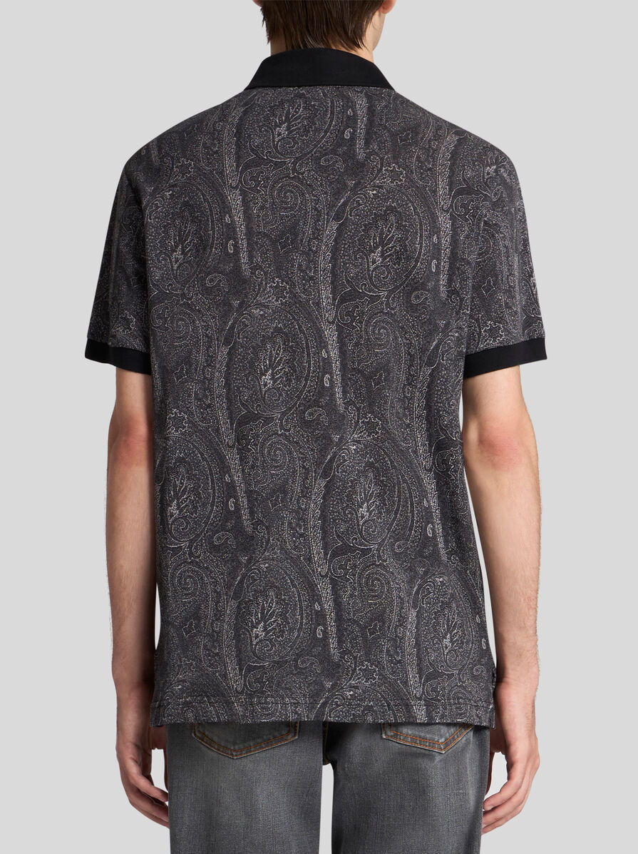 ALL-OVER FOLIAGE COTTON POLO SHIRT - 4