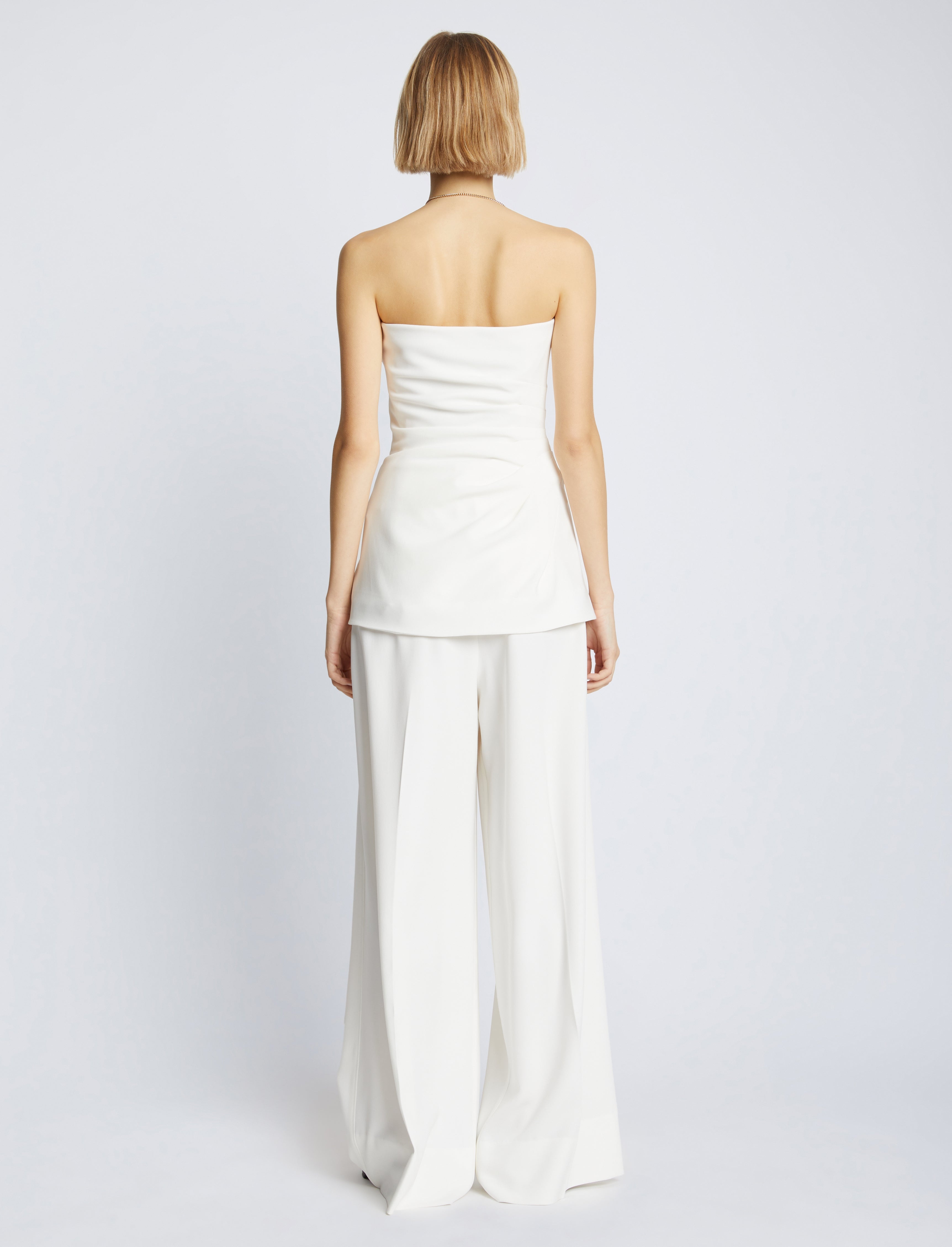 Bobbi Strapless Top in Matte Double Crepe - 5