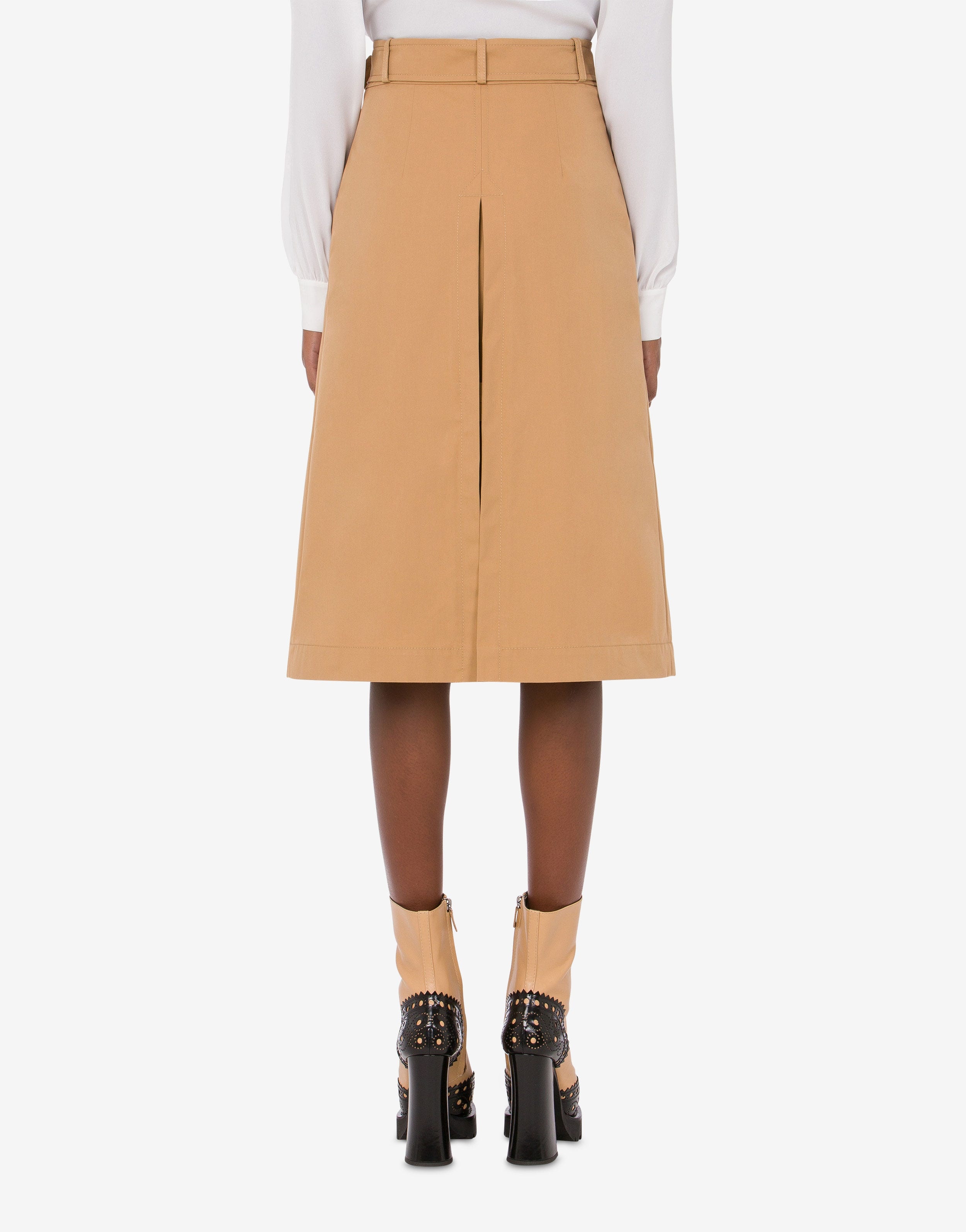 GABARDINE BELTED SKIRT - 3