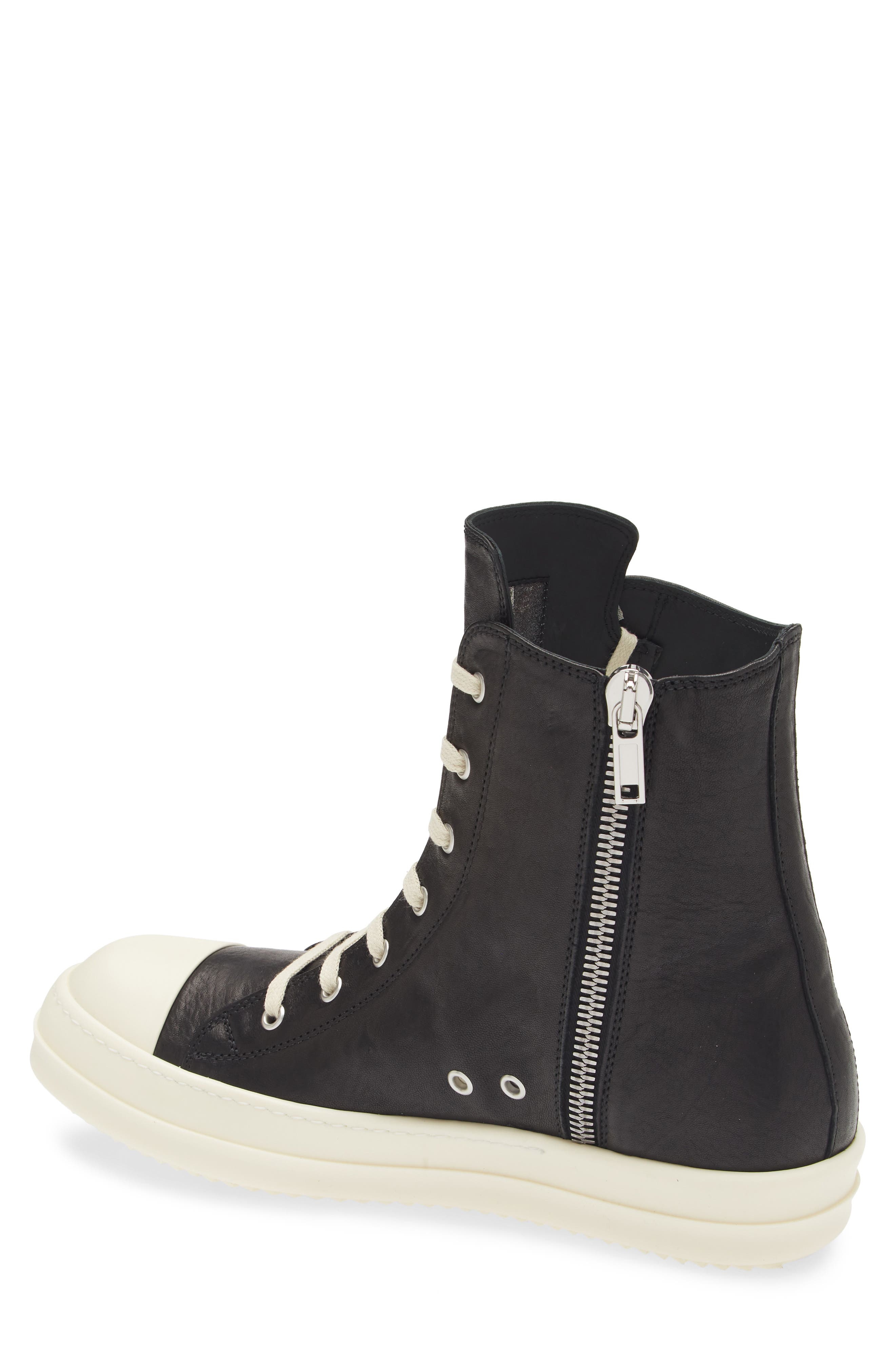 Rick Owens Rick Owens Hollywood Leather High Top Sneaker in Black