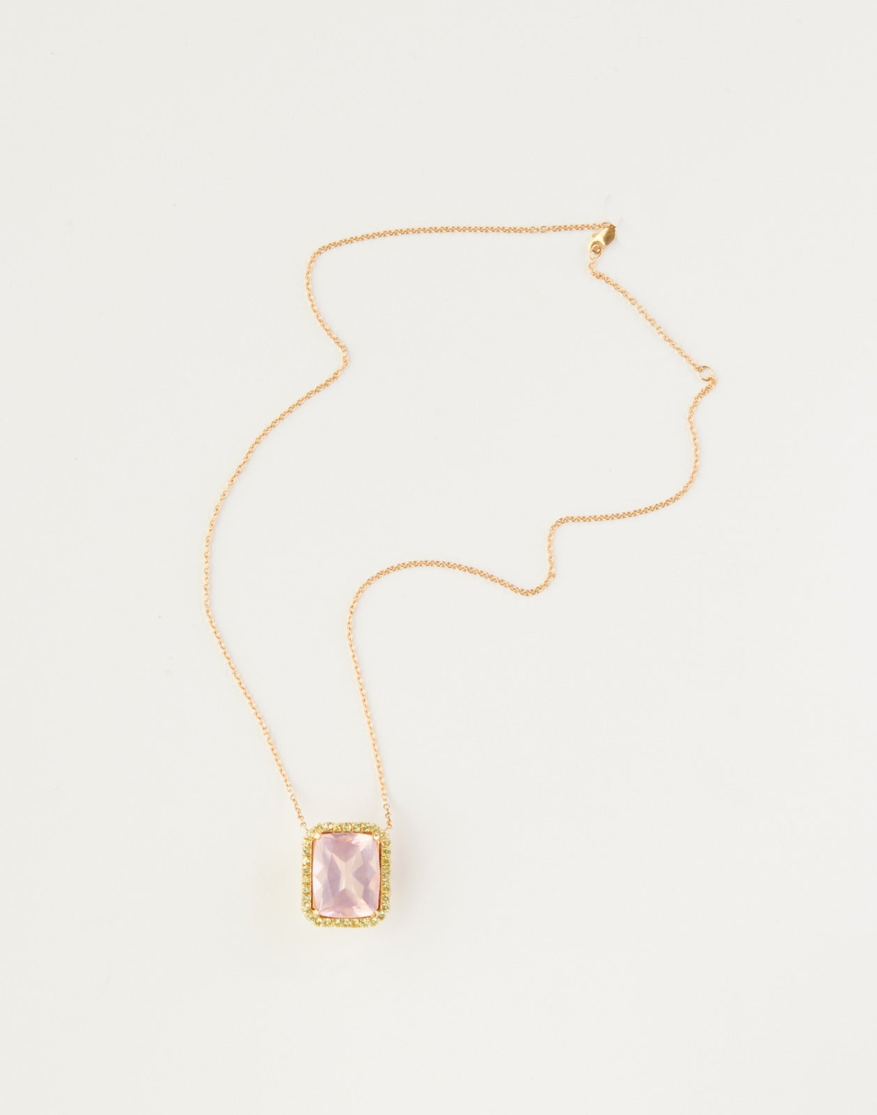 Rose Quartz and Peridot Pendant - 1