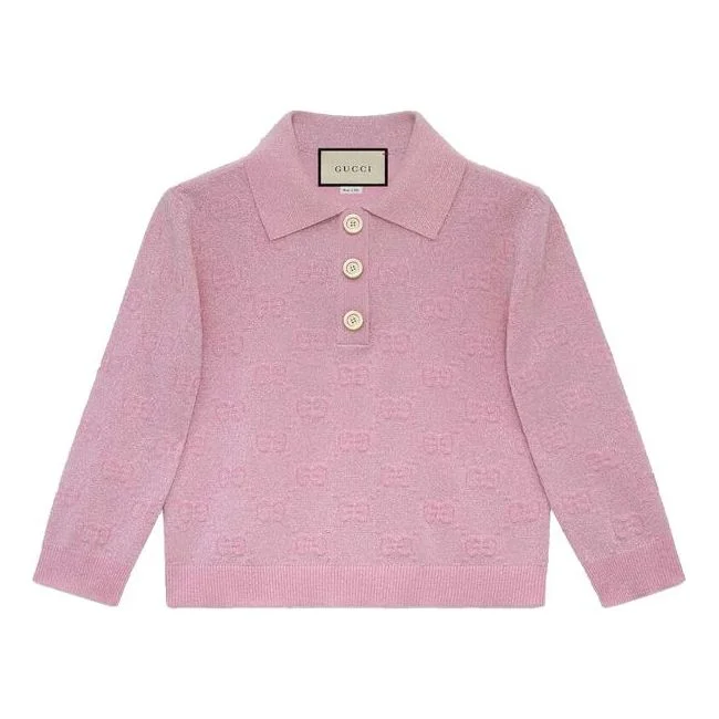 (WMNS) Gucci SS20 GG Shiny Wool Short Polo Shirt For Pink 599273-XKA5X-5152 - 1