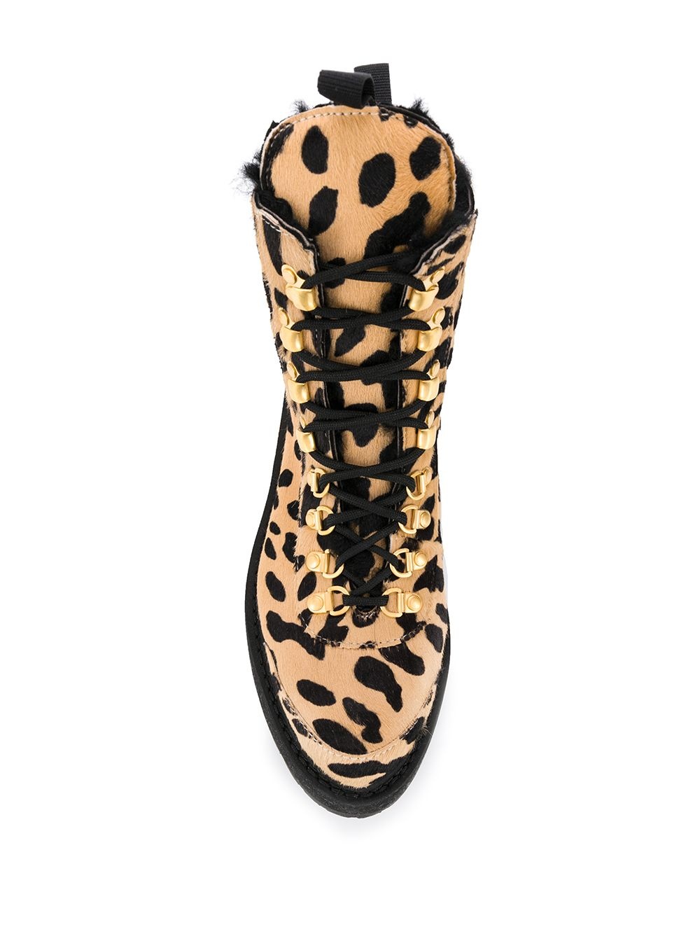 cheetah-print combat boots - 4