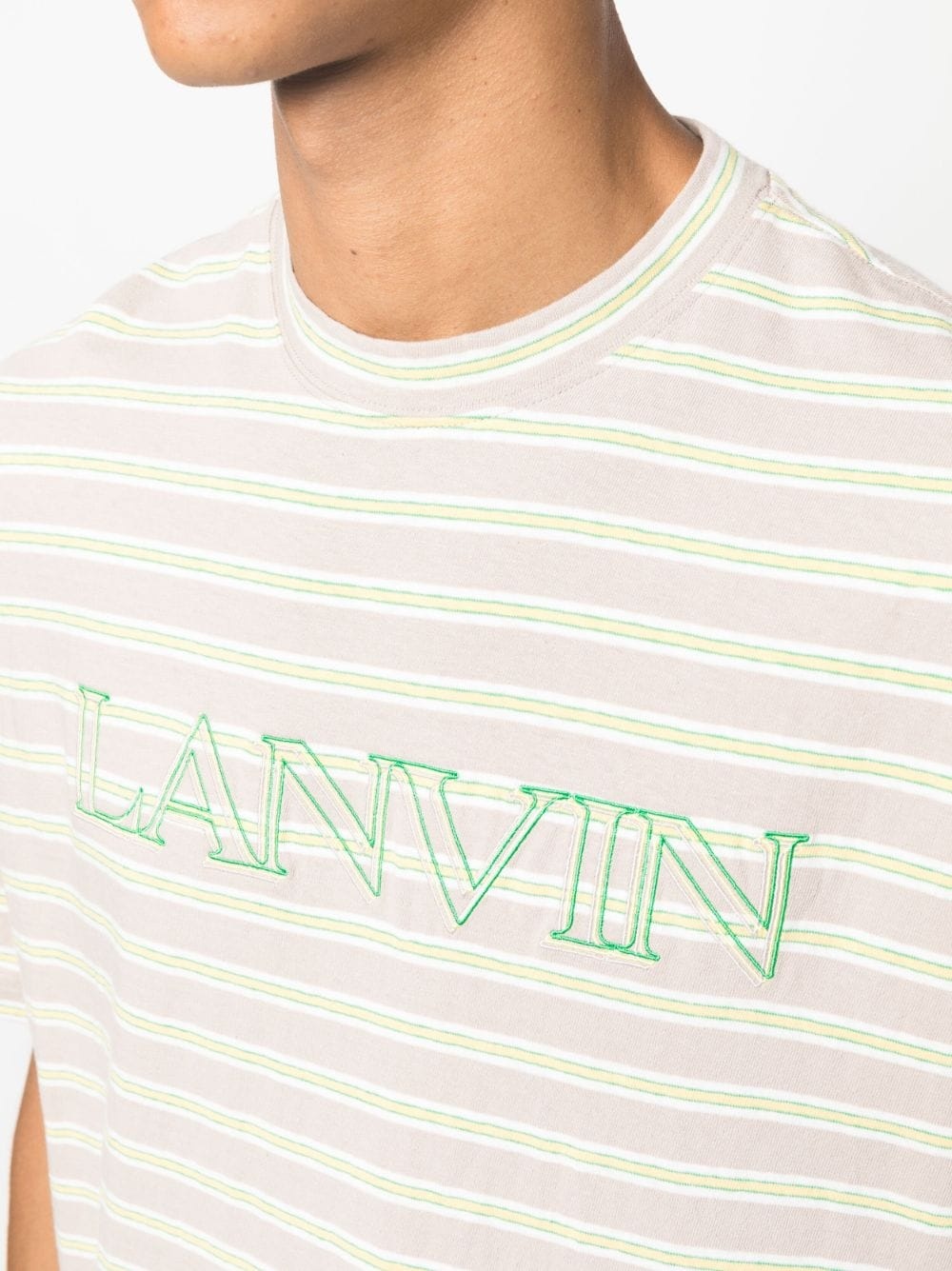 striped logo-embroidered T-shirt - 5
