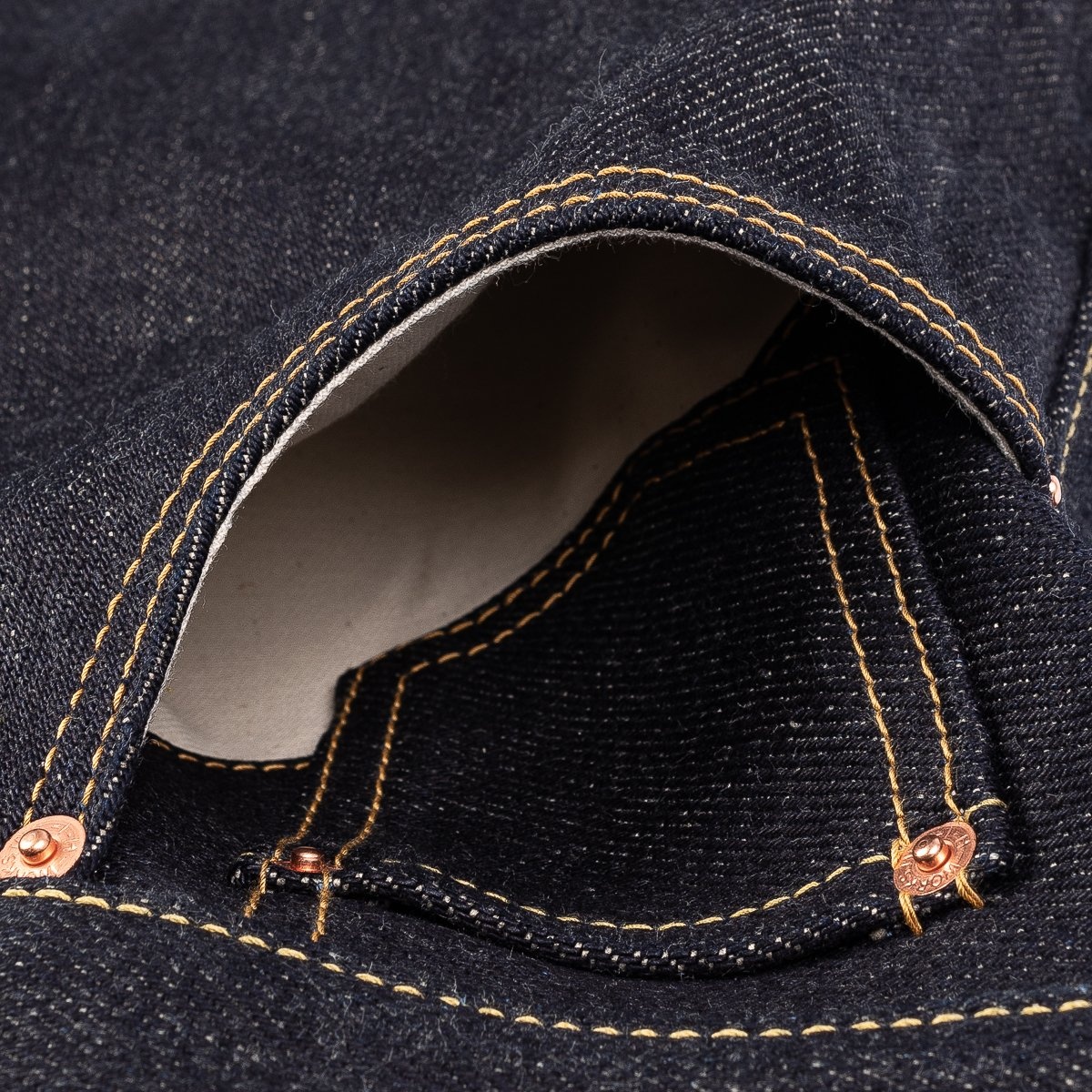 IH-888-XHS 25oz Selvedge Denim Medium/High Rise Tapered Cut Jeans - Indigo - 14
