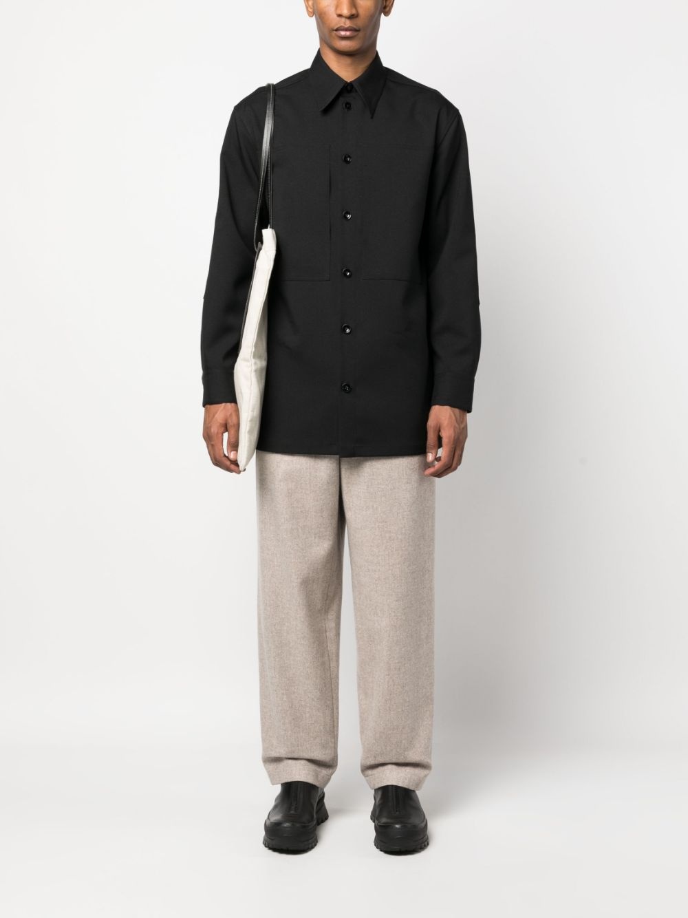straight-leg cotton trousers - 2