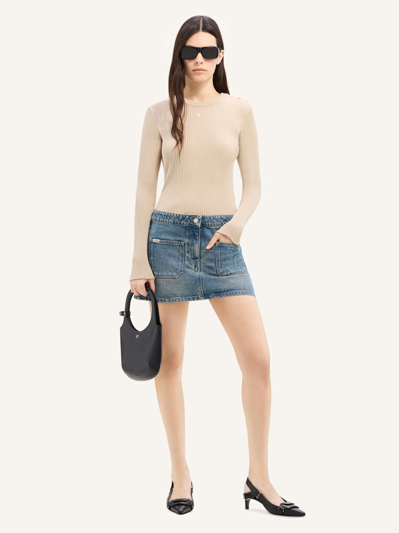 courrèges 2-POCKET DENIM MINI SKIRT outlook