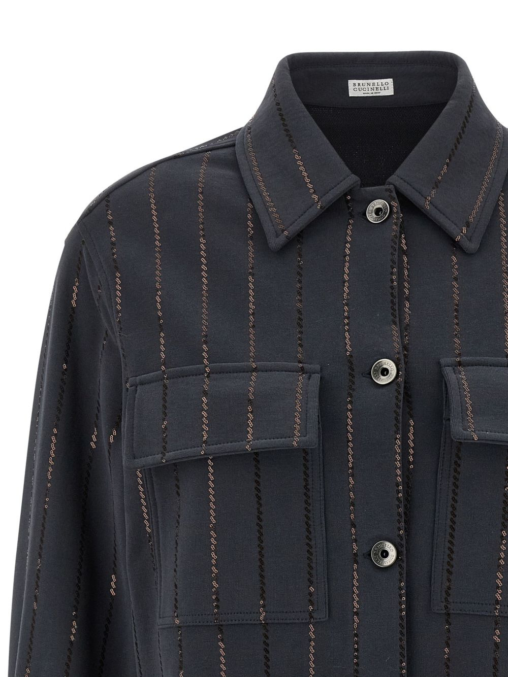 sequin-striped shirt - 4