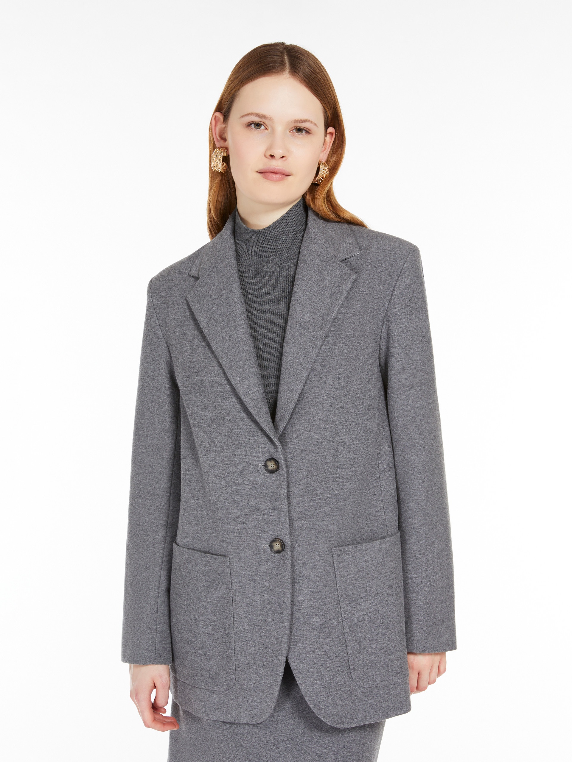 CAMPALE Flannel jersey blazer - 5