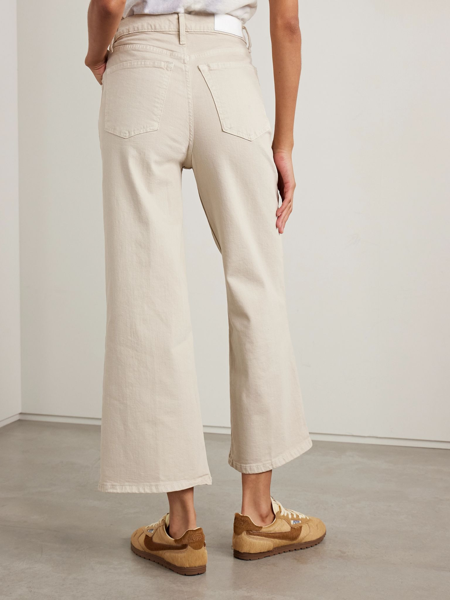 Cropped high-rise flared jeans Off-white - 4