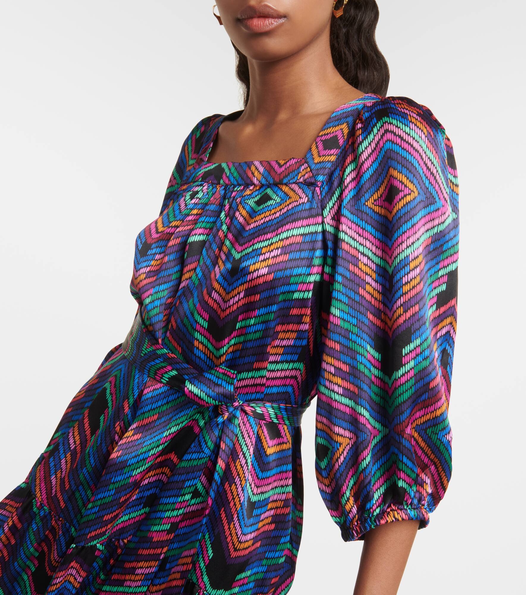 Nightclub printed satin minidress - 4