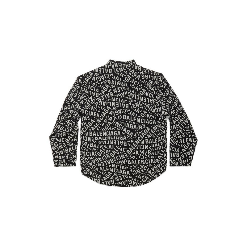BALENCIAGA Men's Logo Strips Minimal Shirt Medium Fit in Black outlook