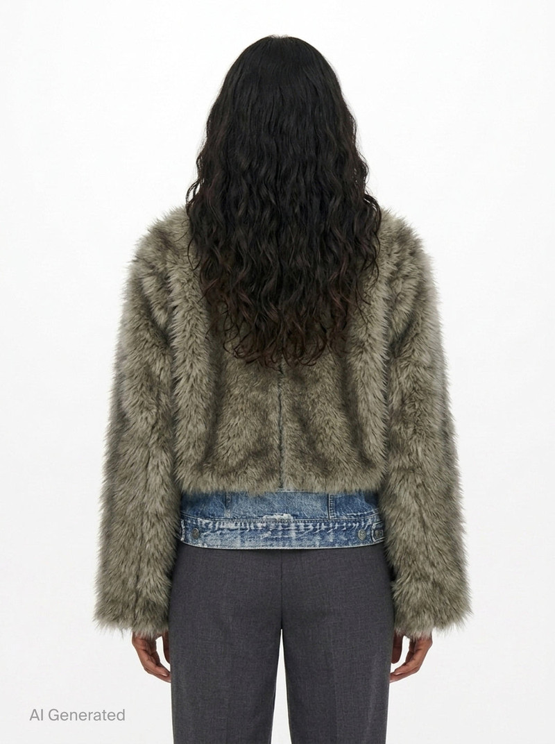 Fur On Denim Jacket 4
