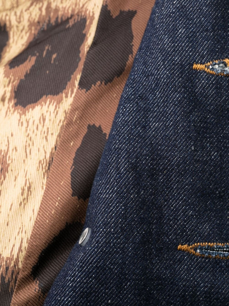 denim-patchwork double-breasted coat 7
