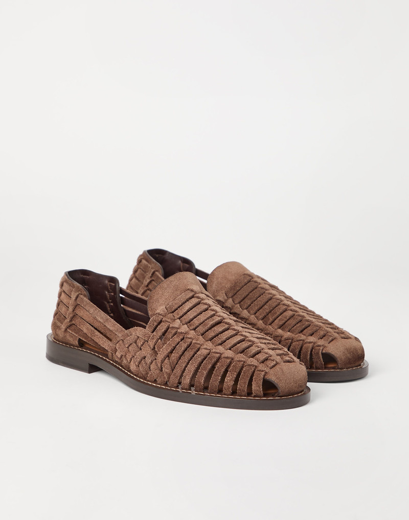 Suede woven sandals 1