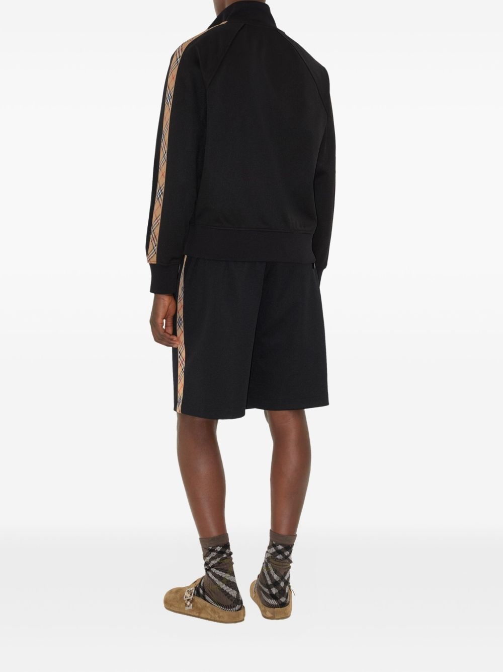 checked-trim sweatshirt - 4