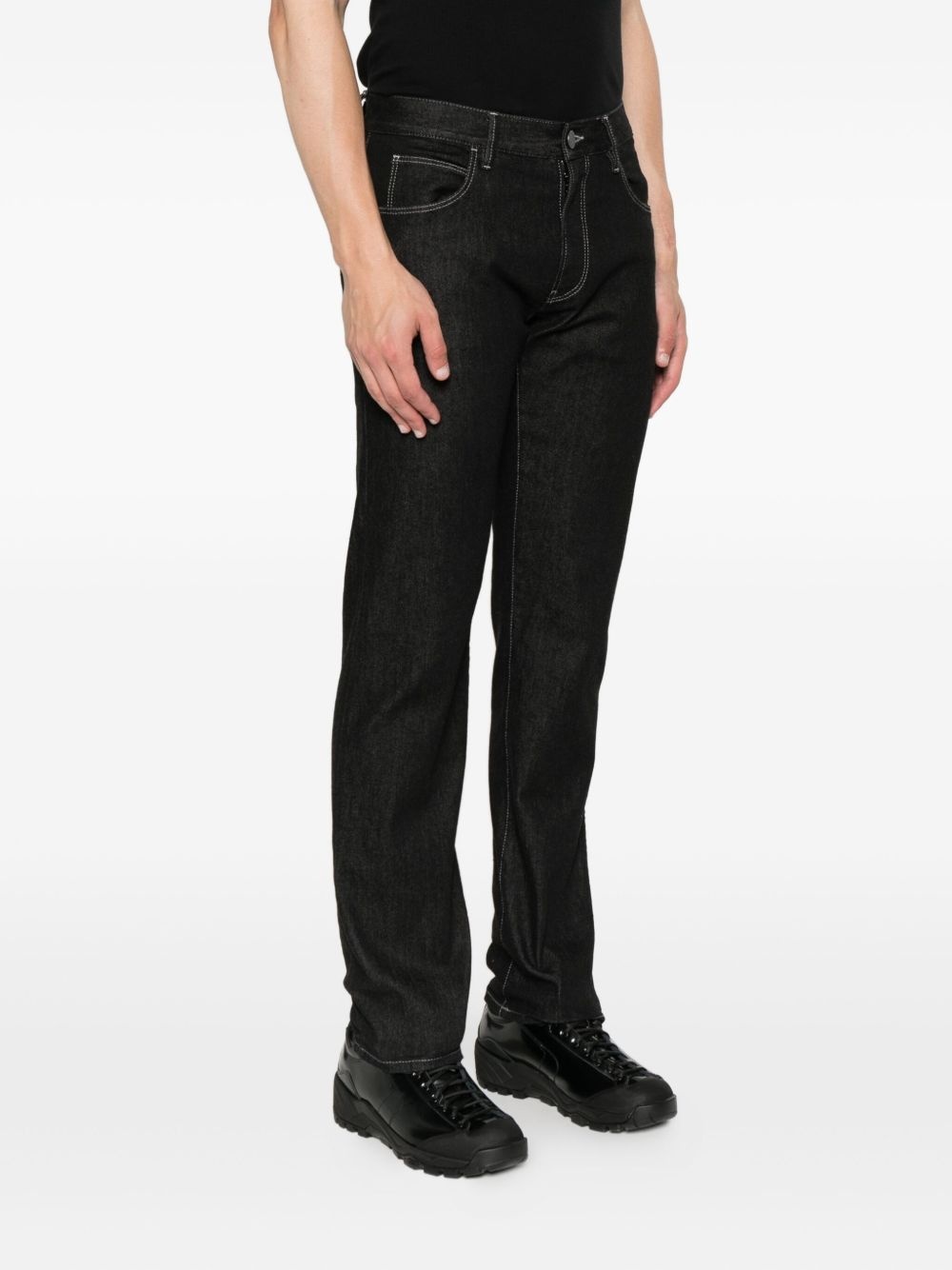 contrast-stitching jeans - 3