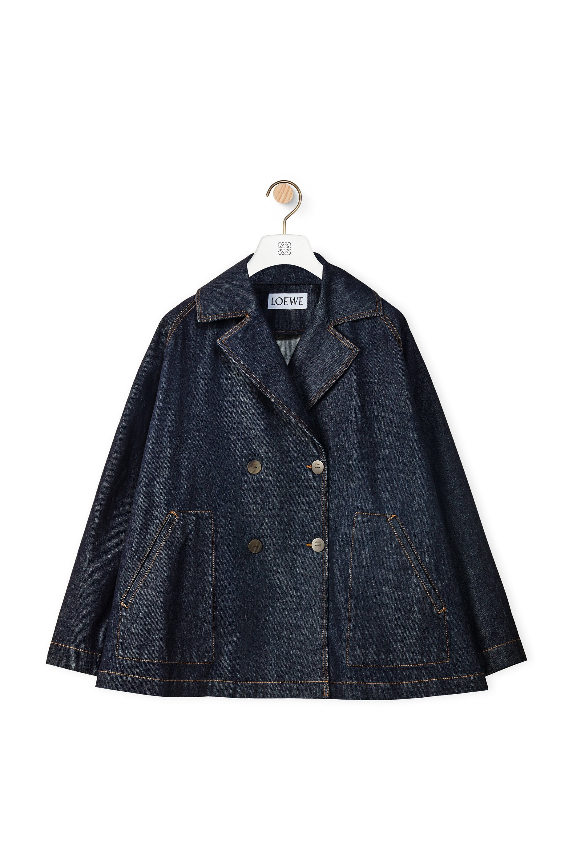 Trapeze peacoat in denim - 1