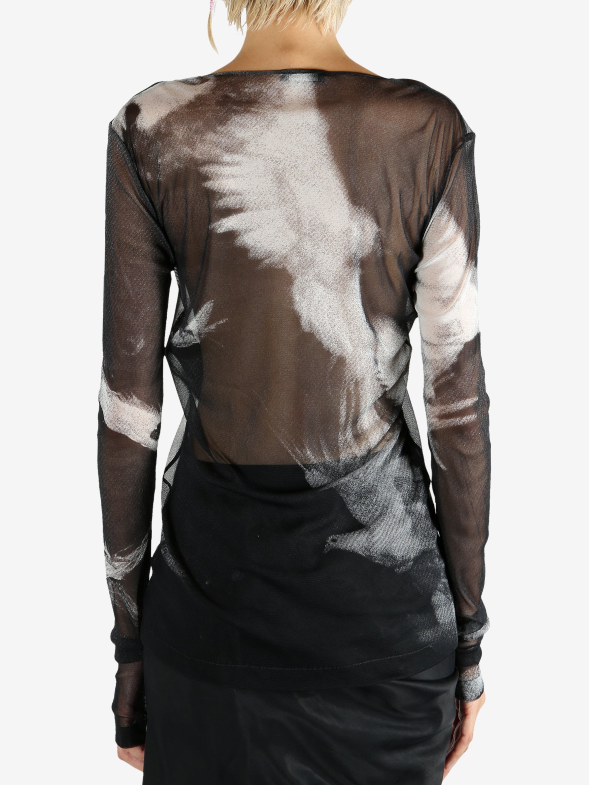 ANN DEMEULEMEESTER - Women Fiene Slim Fit Long Sleeve T-Shirt With "Angel Divine" Embroidery - 3