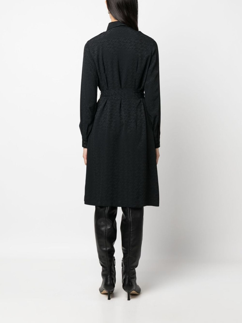 monogram-pattern belted shirtdress 4
