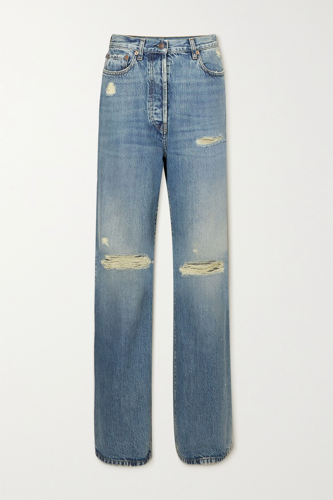 Distressed organic boyfriend jeans - 1