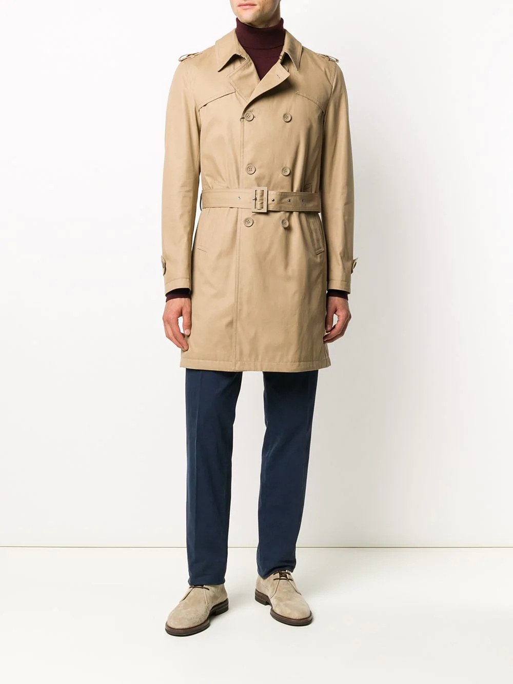 cotton double-breasted trench coat - 6