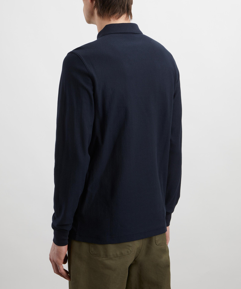 Striped Long-Sleeved Polo Shirt 4