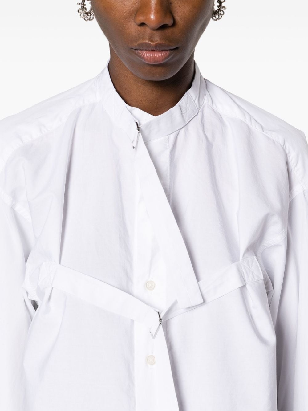 buckle-fastening cotton shirt - 5