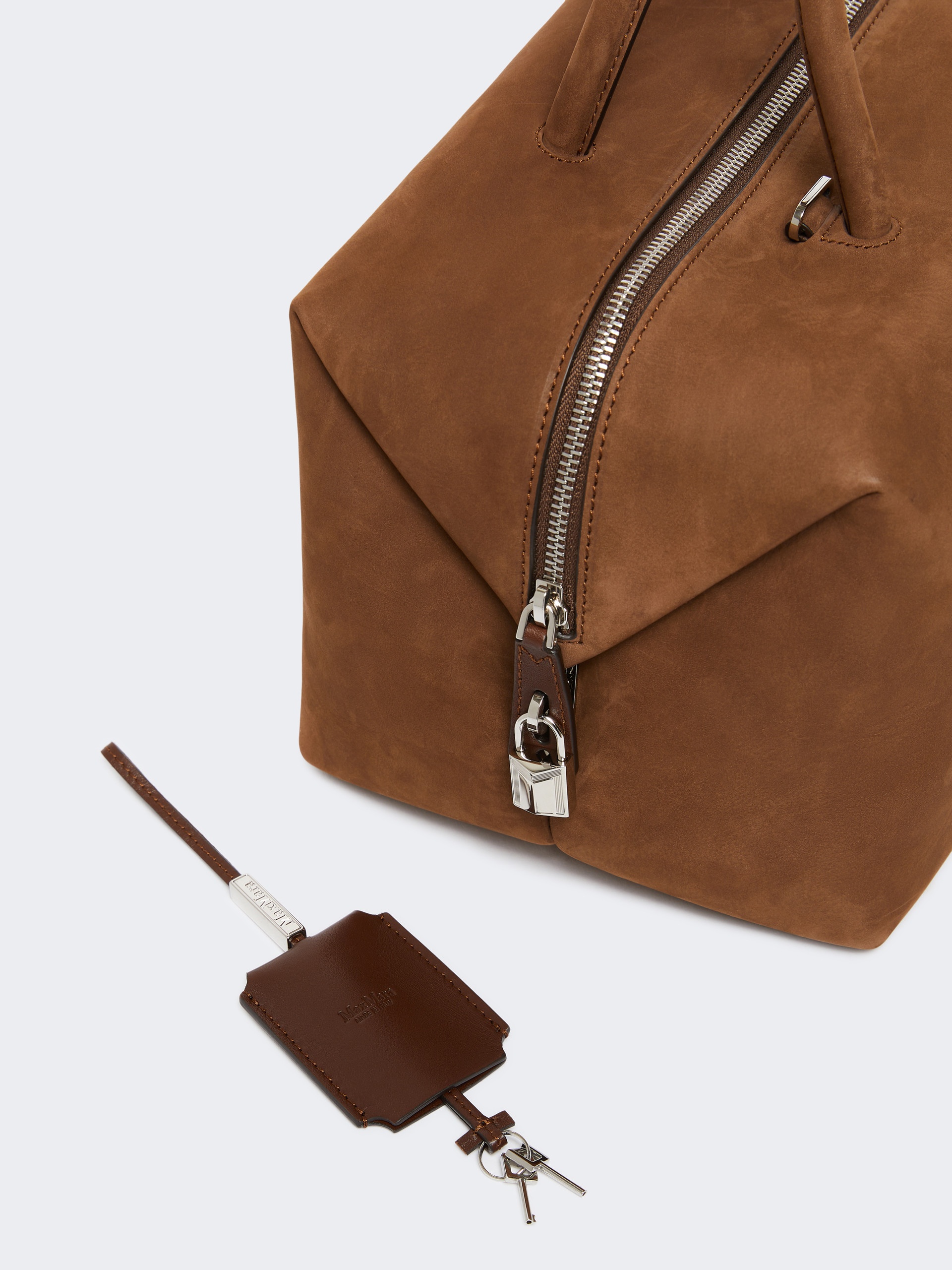 HOLDALLLSUEDE Large nubuck leather Boston bag - 4