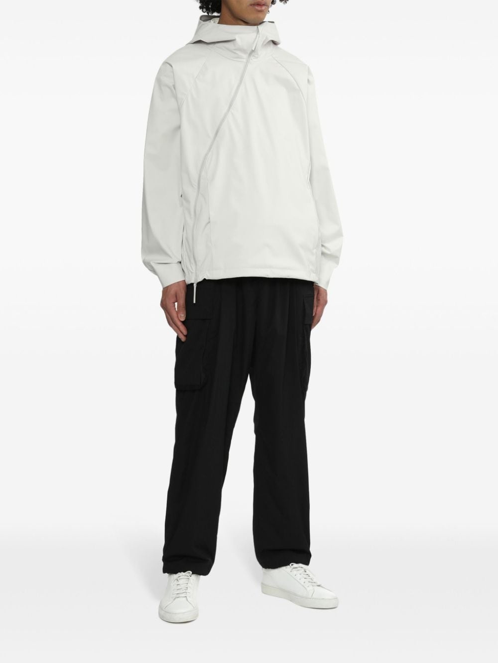 two-way zip jersey hoodie - 2