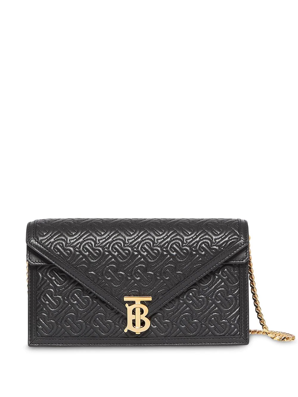 Small Quilted Monogram TB Envelope Clutch - 1