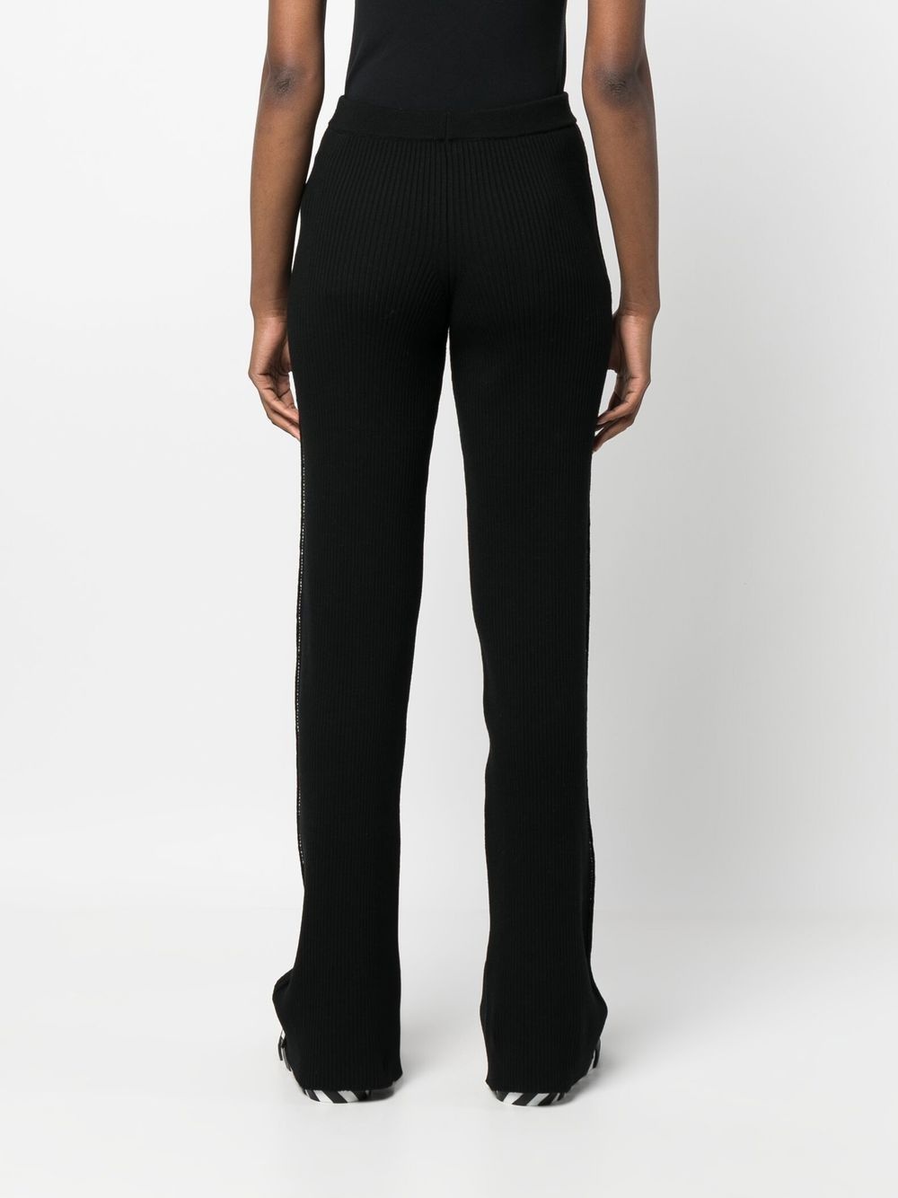 embroidered-logo knit trousers - 4