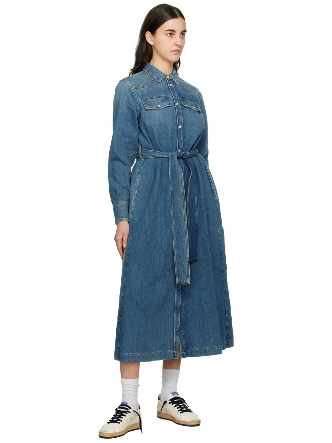 Golden Goose Women's shirt dress in denim with belt