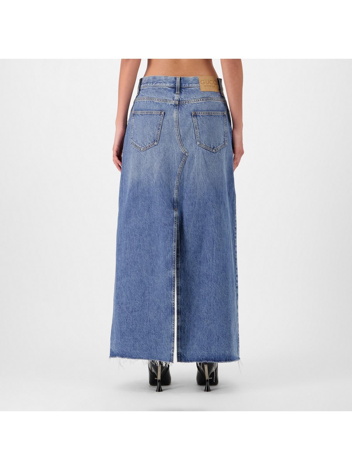 GUCCI DENIM MIDI SKIRT | cruisefashion | REVERSIBLE