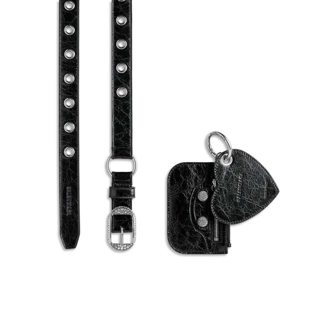 Women's Le Cagole Charms Belt With Rhinestones  in Black - 1