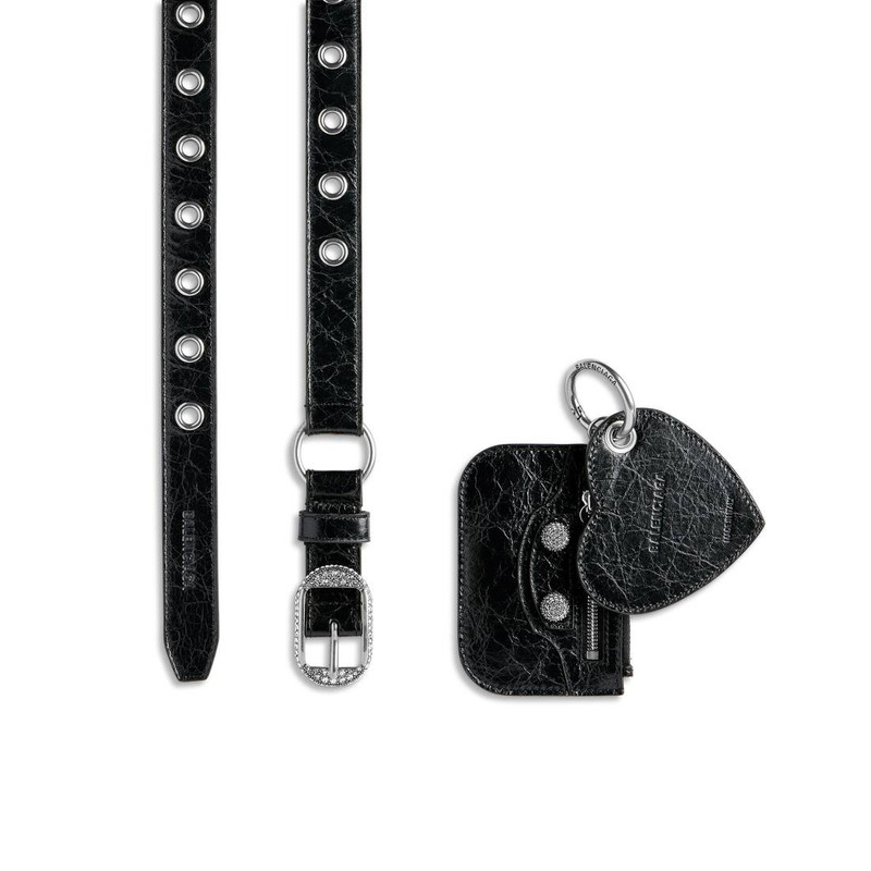 Women's Le Cagole Charms Belt With Rhinestones  in Black 1