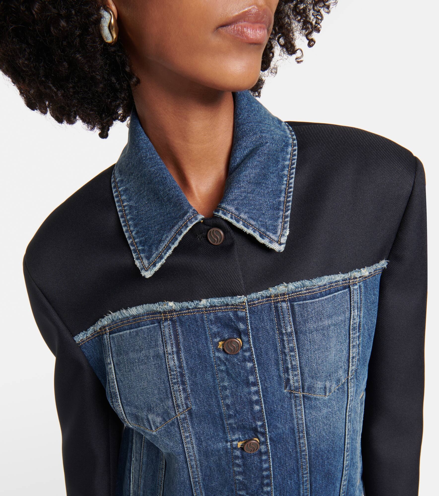 Twill-paneled denim jacket - 4