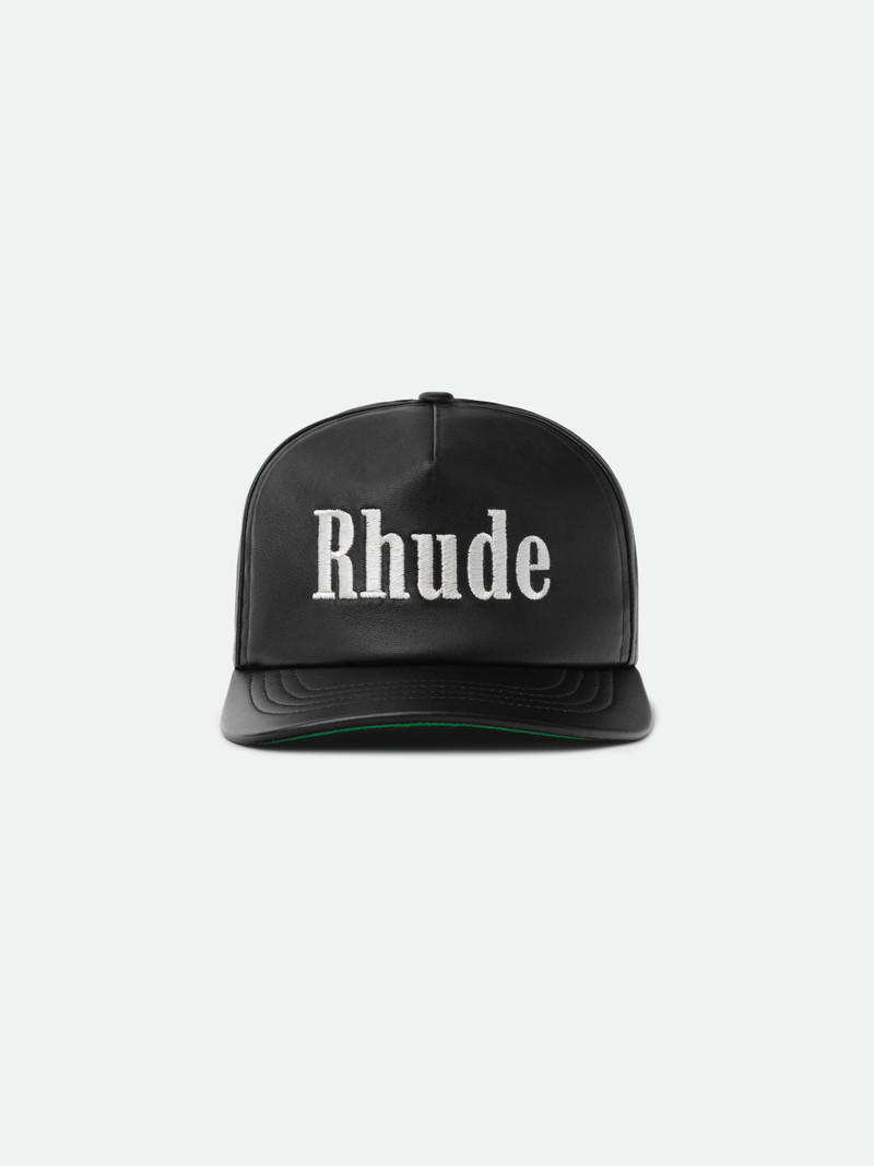 RHUDE LOGO LEATHER HAT 1