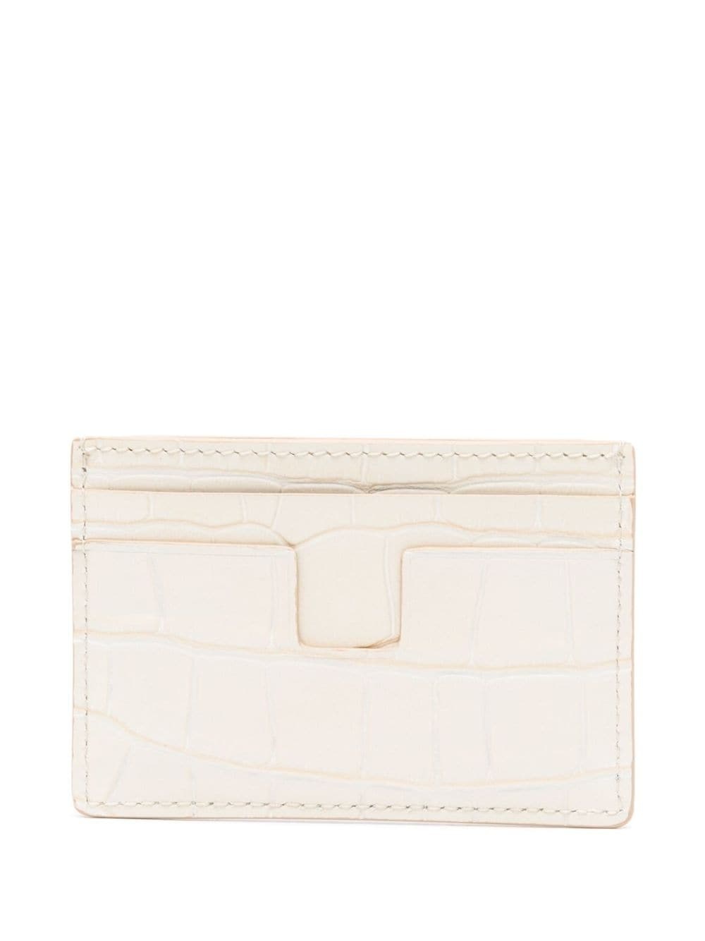 crocodile-effect leather cardholder - 2