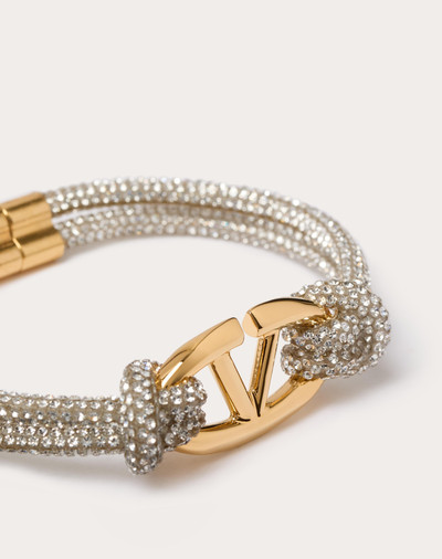 Valentino THE BOLD EDITION VLOGO ROPE, RHINESTONE AND METAL BRACELET outlook