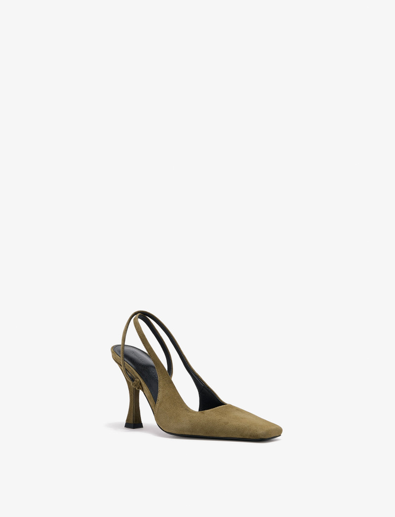 Trap Cross Slingback Pumps in Kidsuede 2