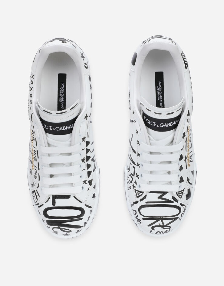 Hand-painted calfskin Portofino sneakers - 4