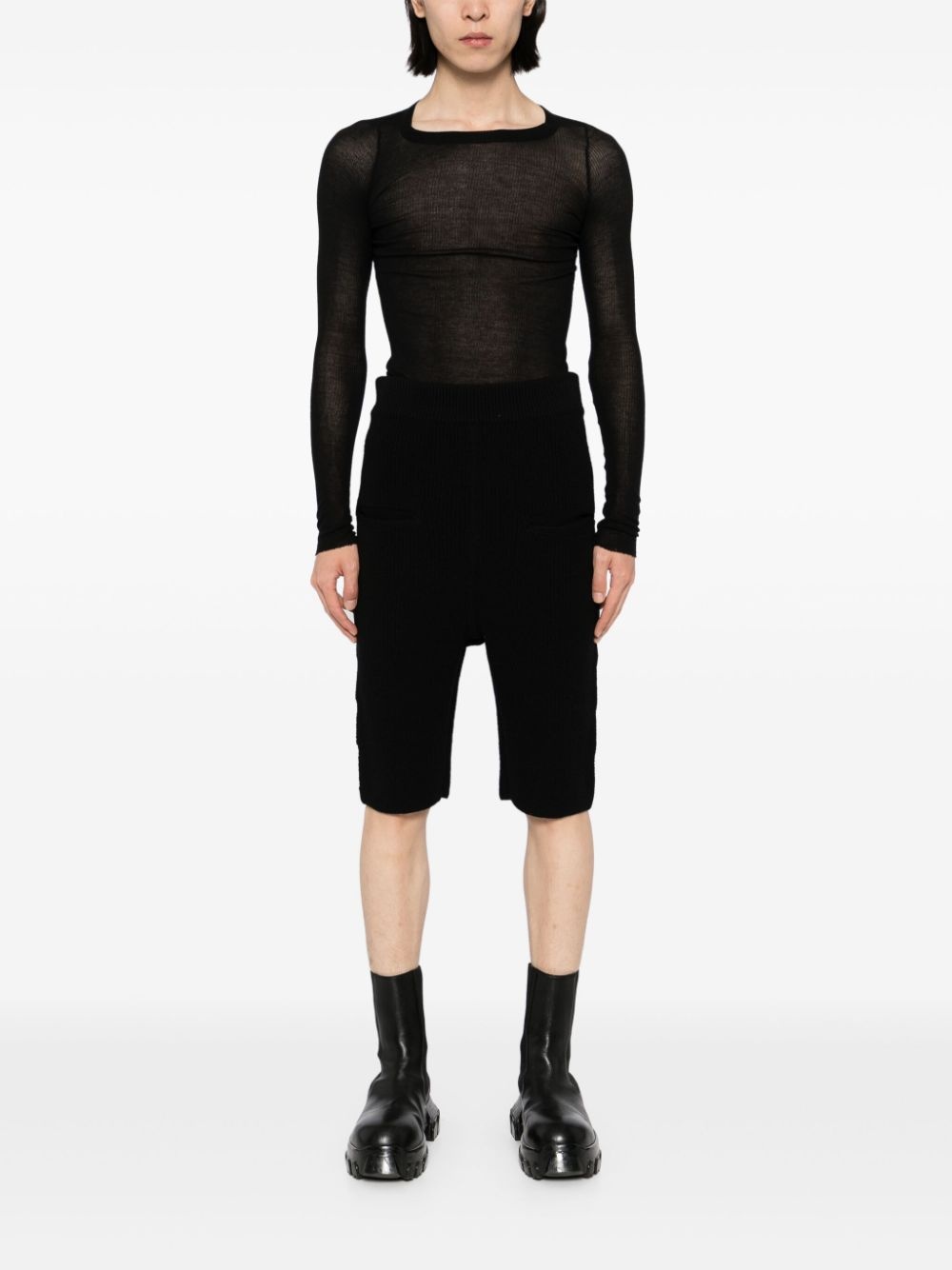 wool knitted short - 2