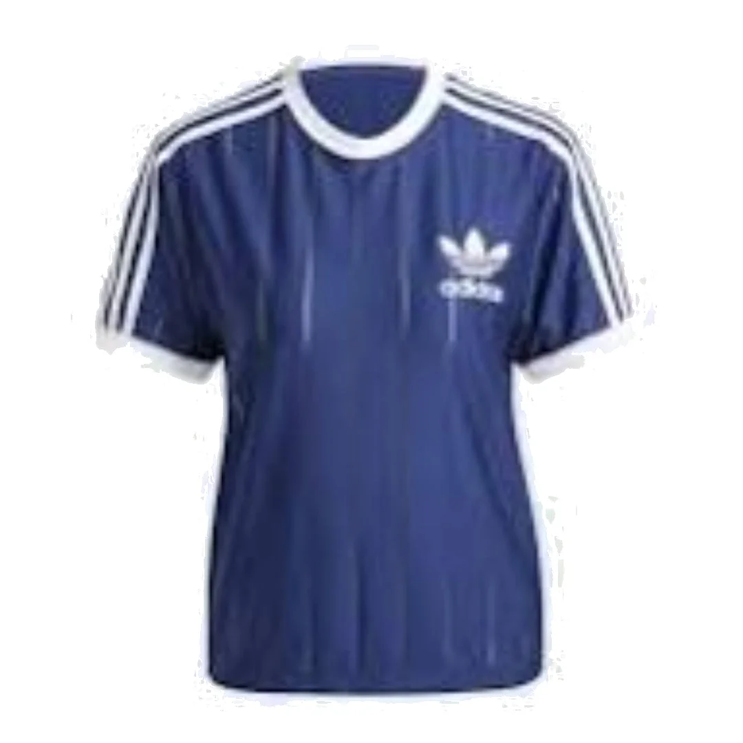 (WMNS) adidas Adicolor 3-Stripes Pinstripe T-Shirt Asia Sizing 'Navy White' IY7228 - 1