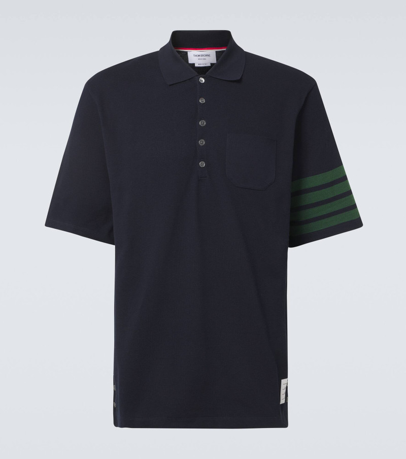 4-Bar cotton piqué polo shirt - 1