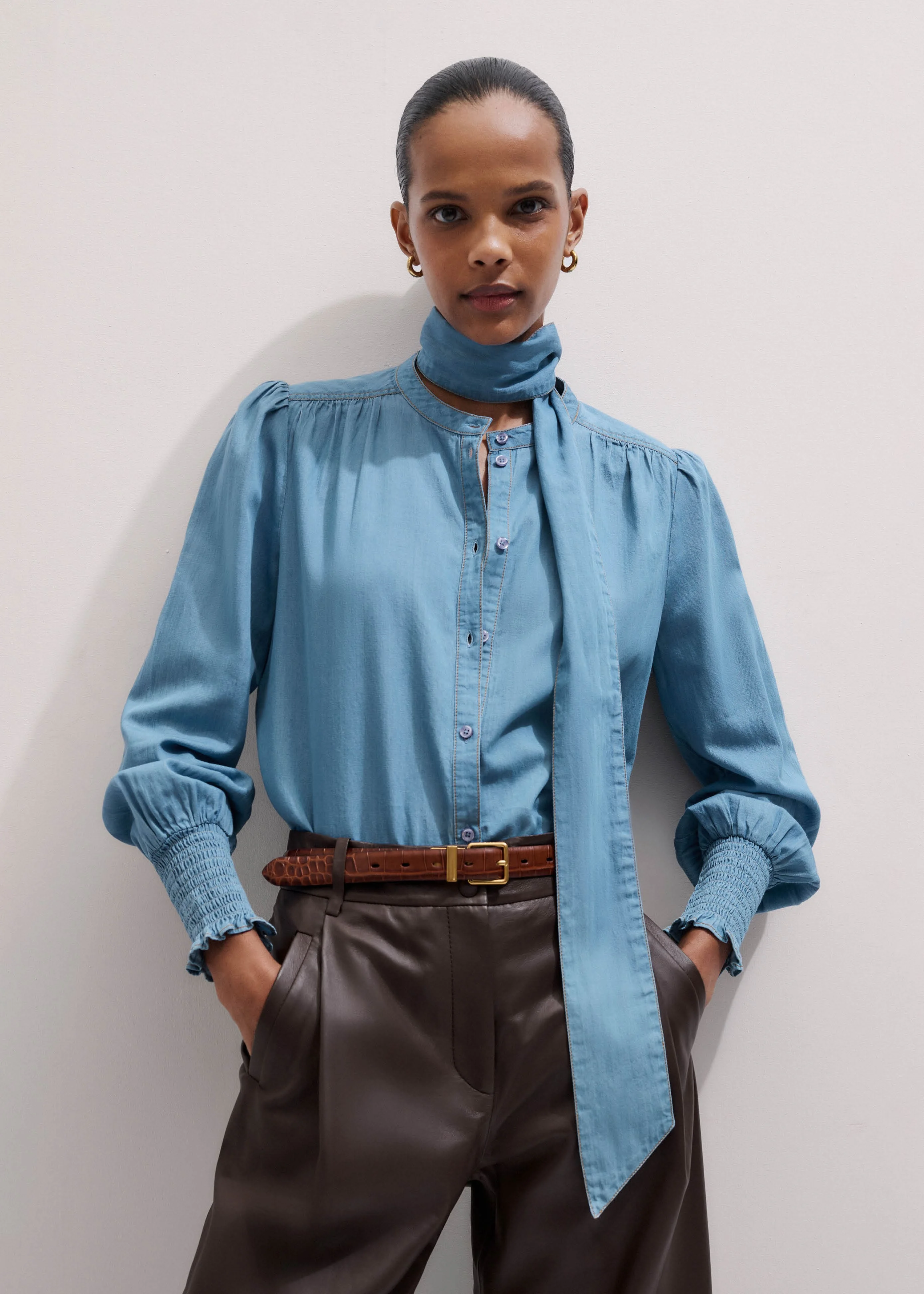 Straight Blouse + Tie - 1