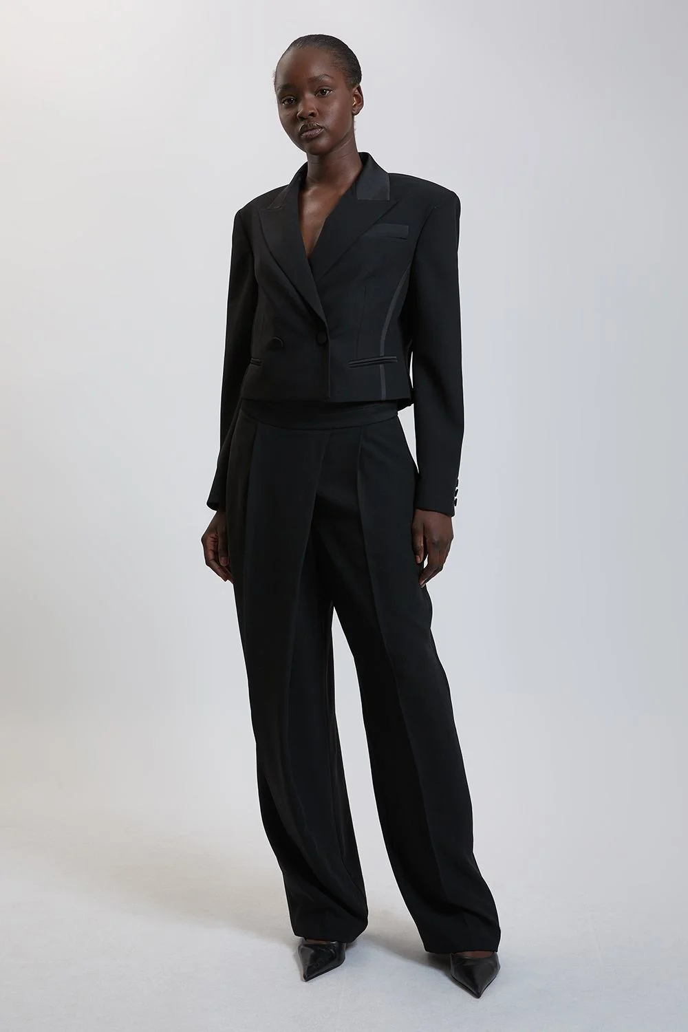 Satin Back Crepe Tailored Trousers - 1