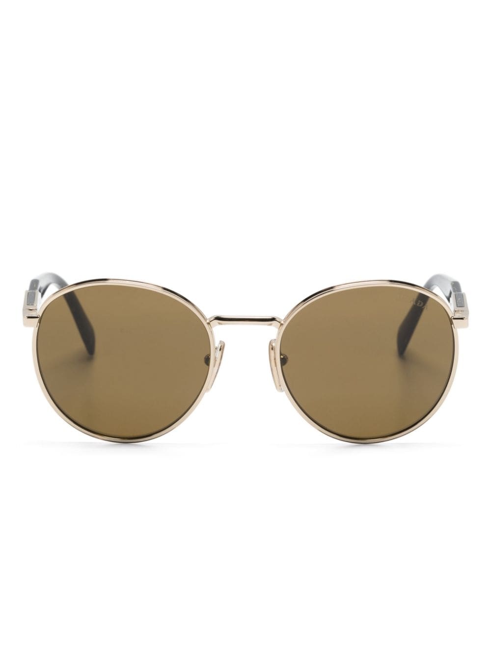 logo-engraved round-frame sunglasses - 1