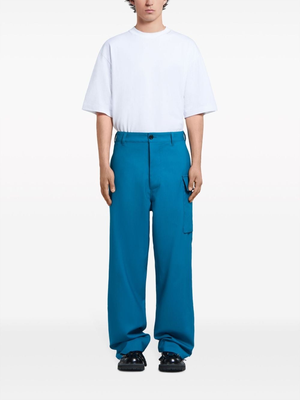 cargo-pocket straight-leg trousers - 3