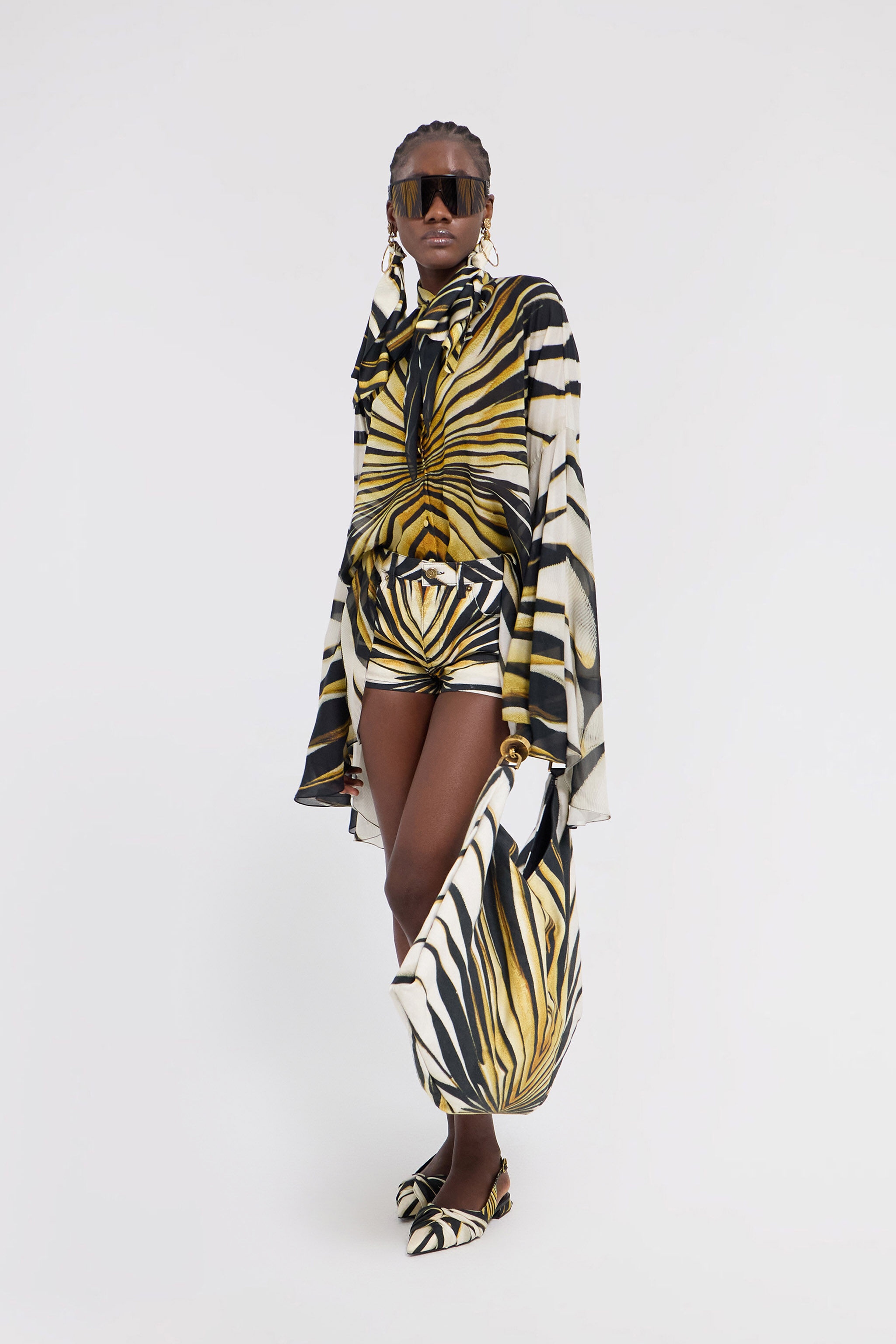 Ray of Gold Print Silk Shirt - 2
